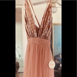 Maxi Dress in Rose Gold